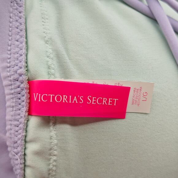 Victoria Secret Lavender Strapless Bikini Top Strappy Back Womens Large - Picture 2 of 4